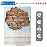 Allenjoy Distressed Sky Blue Brick Wall Wood Floor Backdrop - Allenjoystudio