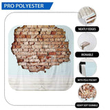 Allenjoy Distressed Sky Blue Brick Wall Wood Floor Backdrop - Allenjoystudio