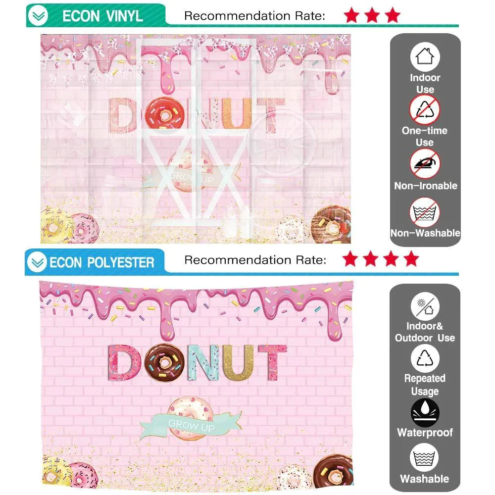 Allenjoy Donut Pink Brick Wall Backdrop for Birthday - Allenjoystudio
