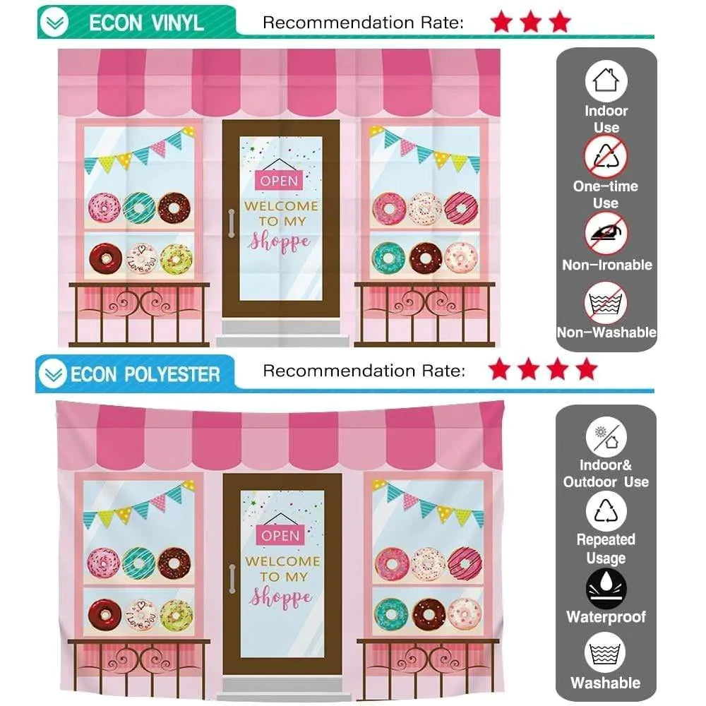Allenjoy Donut Store Pink Background for Birthday - Allenjoystudio