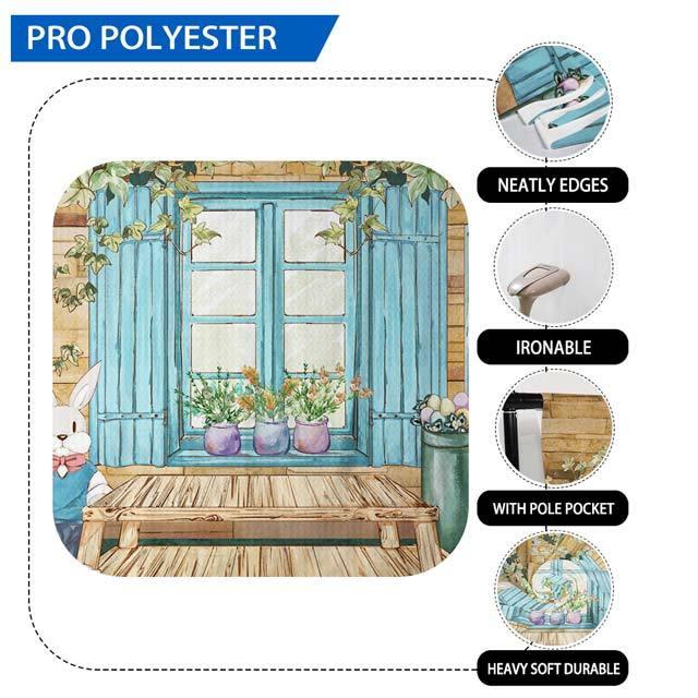 Allenjoy Drawn Painted Easter Rabbit Wooden House Outdoor Backdrop - Allenjoystudio