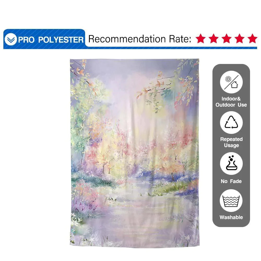 Allenjoy Dreamy Colorful Painted Backdrop for Princess Girl Photobooth - Allenjoystudio