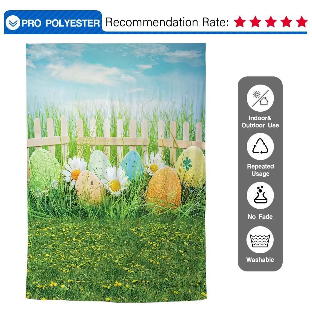 Allenjoy Easter Eggs Green Grass Fence for Spring Backdrop - Allenjoystudio