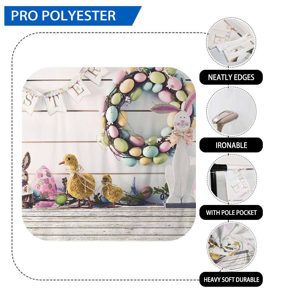 Allenjoy Easter Backdrop Eggs White Wood Wall for Photoraphy - Allenjoystudio