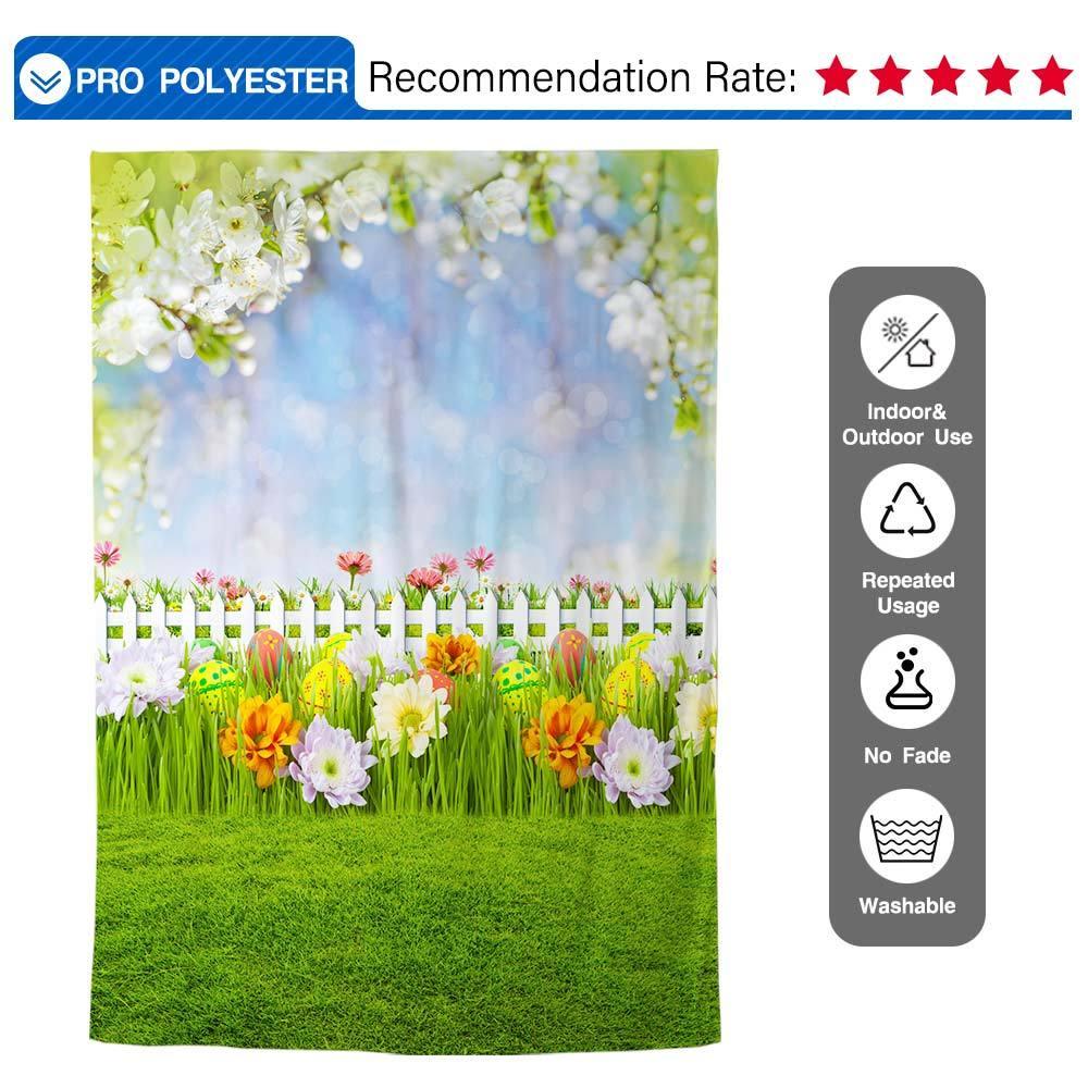 Allenjoy Easter Backdrop Eggs Grass Colorful Garden for Spring Photography - Allenjoystudio
