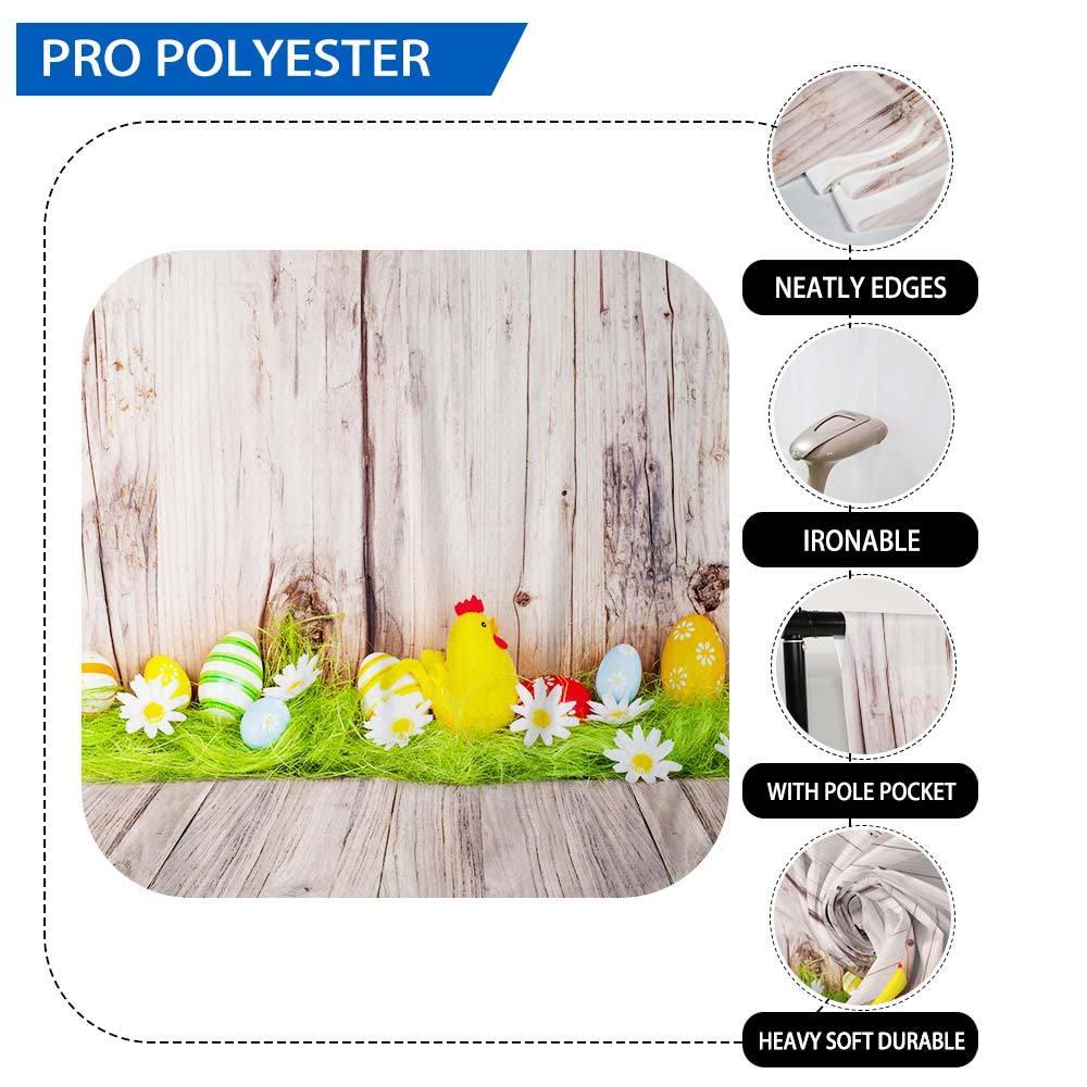 Allenjoy Easter Backdrop Eggs Grass m Decor Wood Wall and Floor - Allenjoystudio