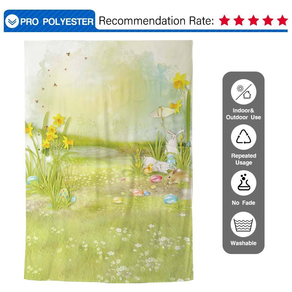Allenjoy Easter Eggs Rabbit Green Grass Spring Texture Backdrop - Allenjoystudio