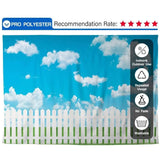 Allenjoy Easter Spring Sky White Fence Meadow Backdrop for Child - Allenjoystudio