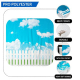 Allenjoy Easter Spring Sky White Fence Meadow Backdrop for Child - Allenjoystudio