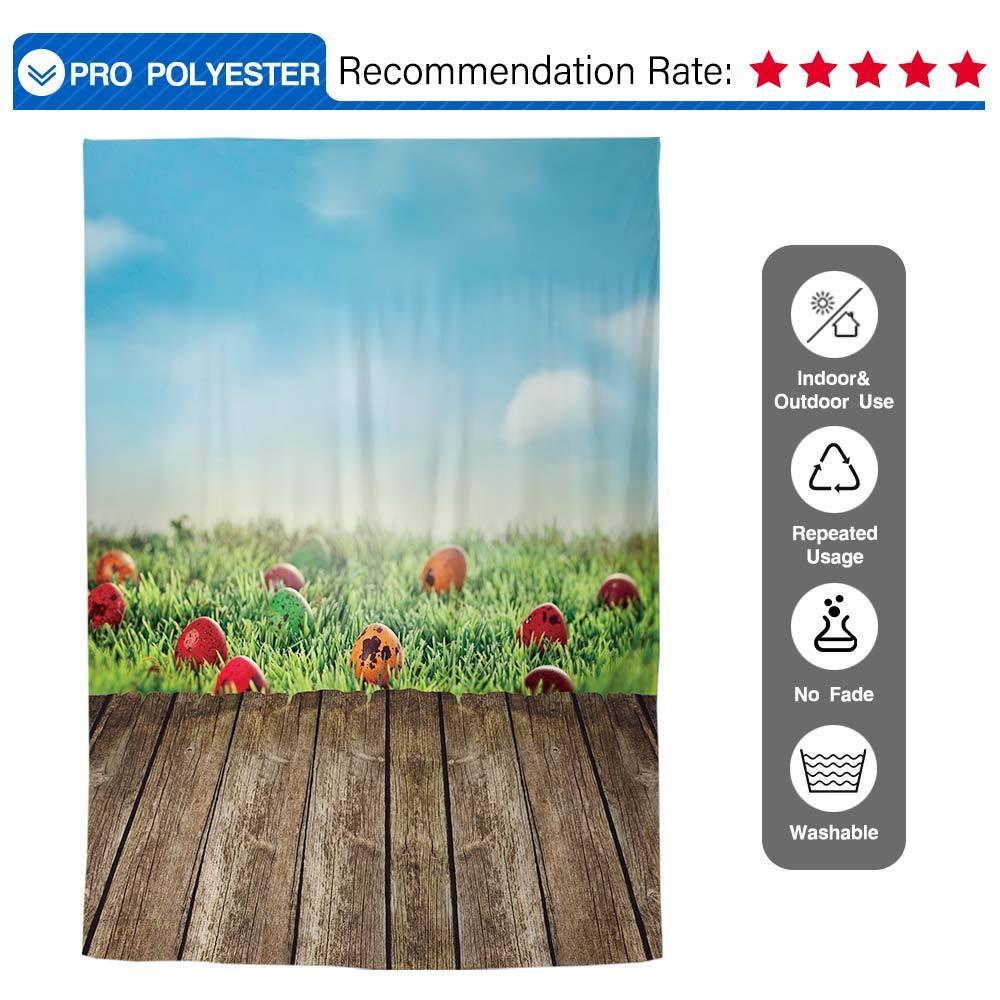 Allenjoy Easter Backdrops Blue sky Eggs Green Grass for Photography - Allenjoystudio