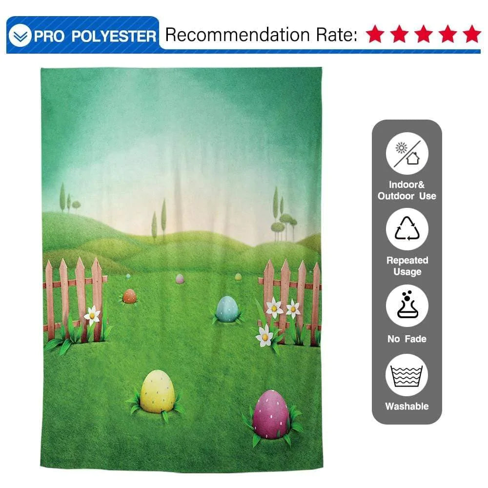Allenjoy Easter Egg Backdrops Green Grass Small Hills for Children Photography - Allenjoystudio