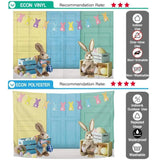 Allenjoy Easter Bunny Colorful Flag Wood Door Backdrop - Allenjoystudio