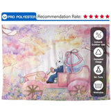 Allenjoy Easter Drawn-Painted Bunny Colorful Floral Retro Car Backdrop - Allenjoystudio