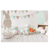 Allenjoy Easter Egg White Wood Floor Photography Backdrop