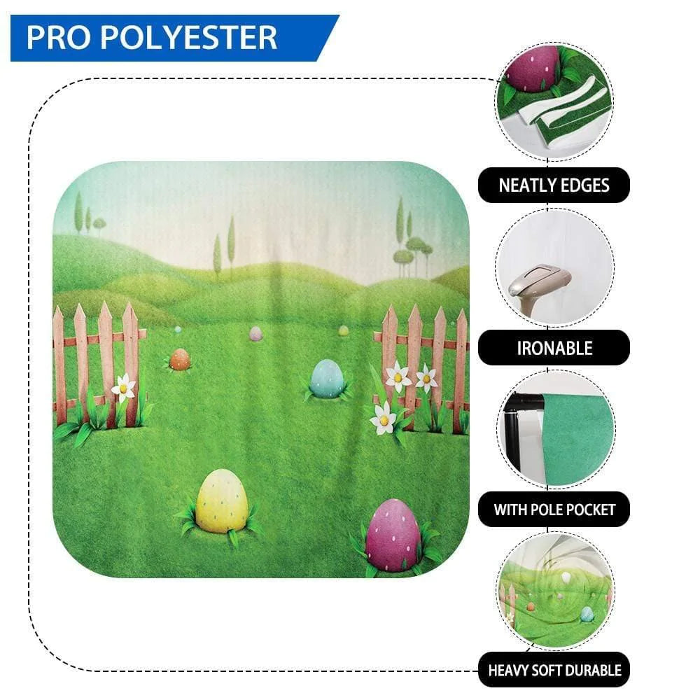 Allenjoy Easter Egg Backdrops Green Grass Small Hills for Children Photography - Allenjoystudio