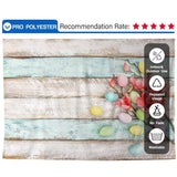 Allenjoy Easter Eggs Flowers Retro Colorful Wooden Backdrop - Allenjoystudio