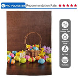 Allenjoy Easter Eggs Basket Brown Wall Wooden Floor Photography Backdrop - Allenjoystudio