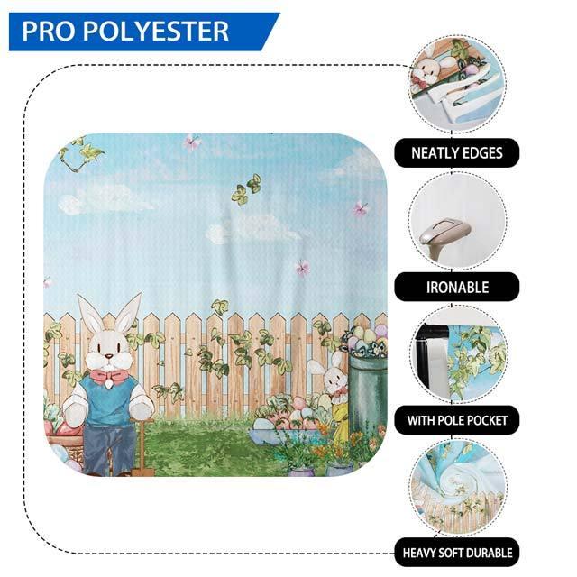 Allenjoy Easter Eggs Rabbit Carrot Blue Sky Watercolor Backdrop - Allenjoystudio