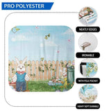 Allenjoy Easter Eggs Rabbit Carrot Blue Sky Watercolor Backdrop - Allenjoystudio