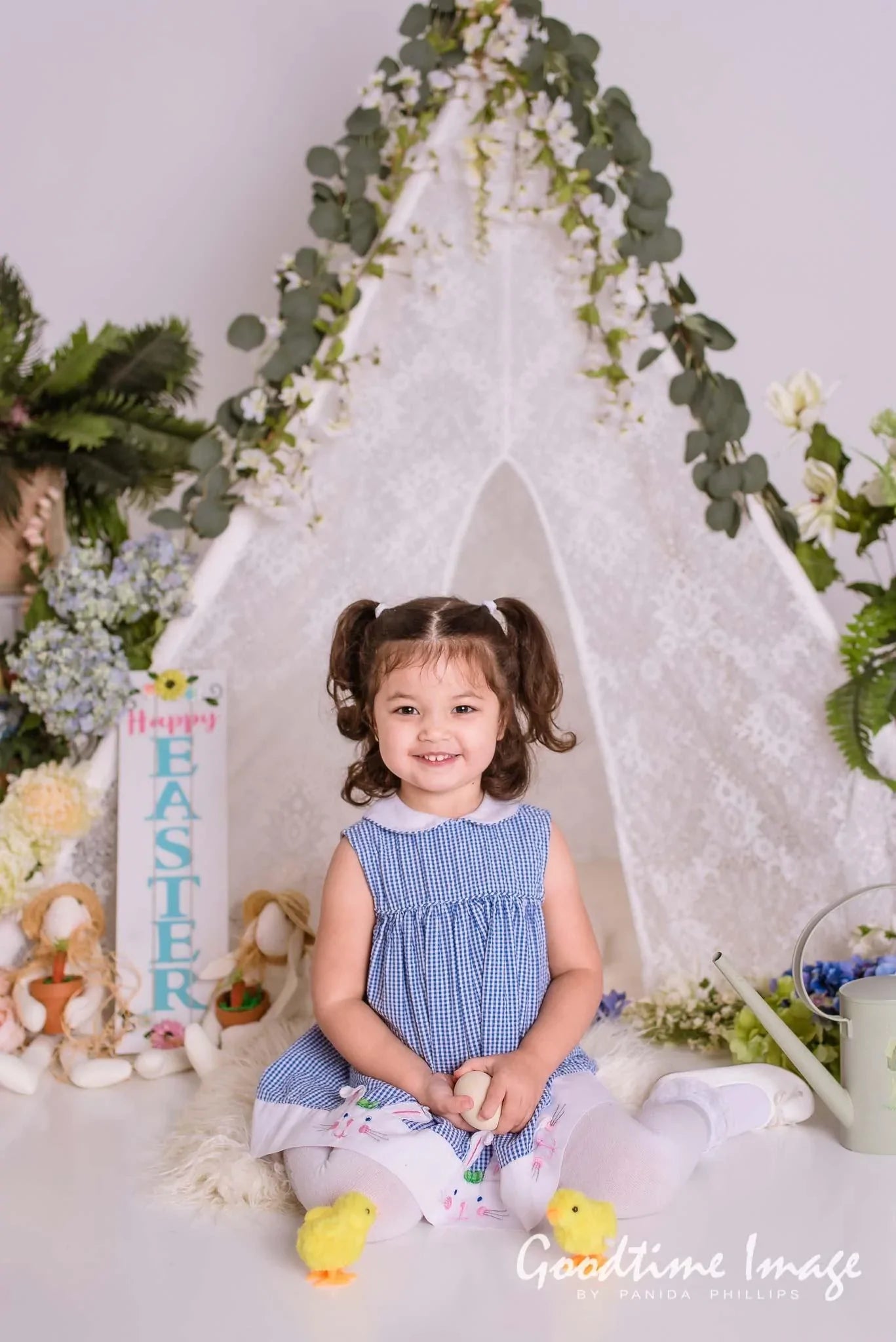Allenjoy Easter Tent Bunny Minisession Backdrop Designed by Panida Phillips - Allenjoystudio
