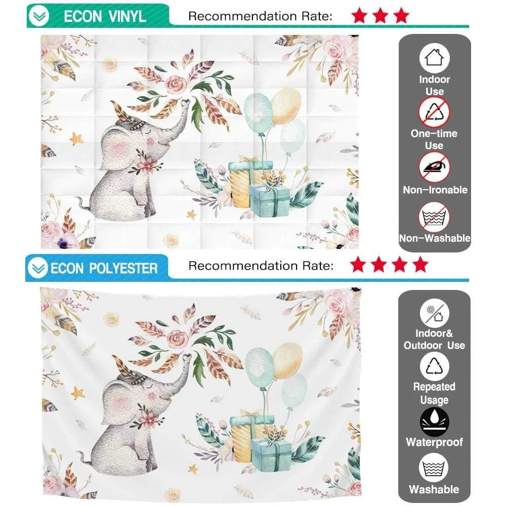 Allenjoy Elephant Balloon Gifts Birthday Backdrop - Allenjoystudio