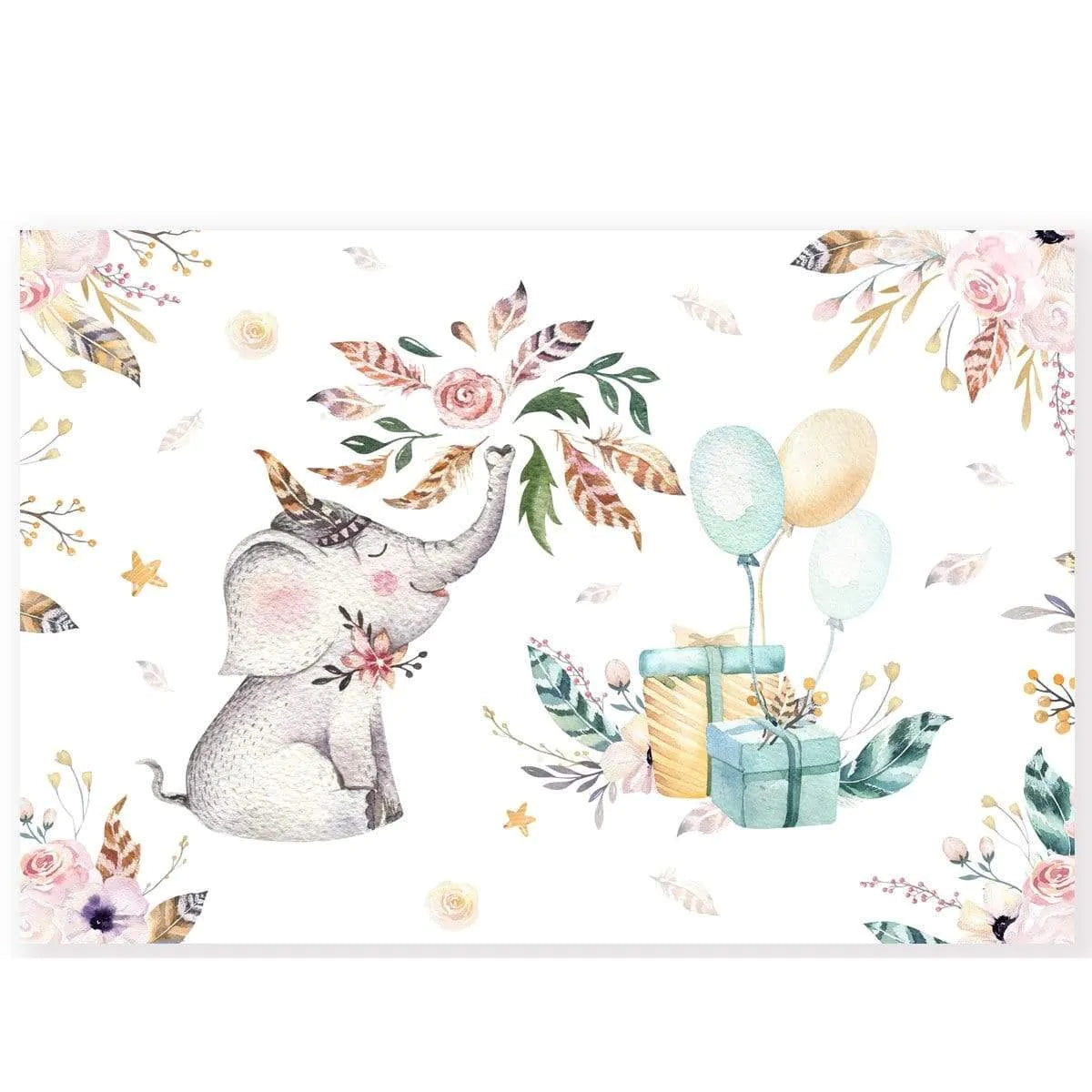 Allenjoy Elephant Balloon Gifts Birthday Backdrop - Allenjoystudio