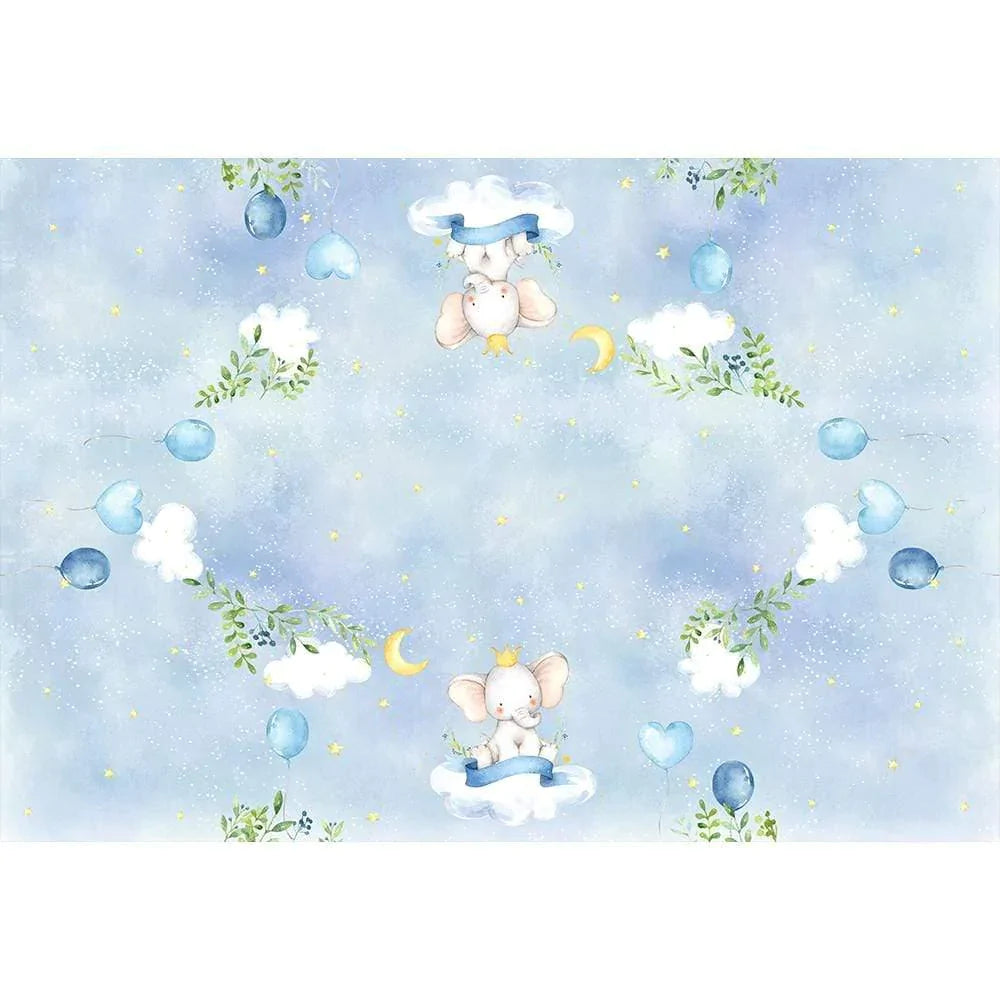 Allenjoy Elephant Cloud Backdrop Tablecloth for Baby Shower - Allenjoystudio