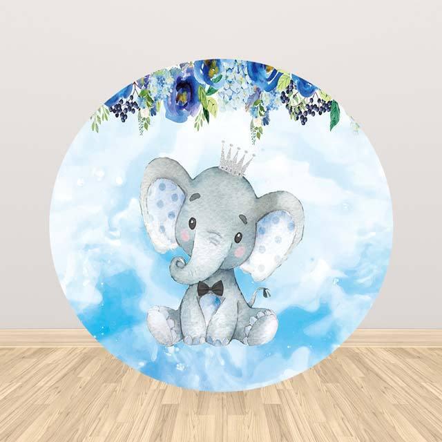 Allenjoy Elephant Little Star Round Backdrop for Baby Shower - Allenjoystudio