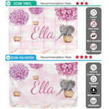 Allenjoy Purple Flowers Elephant In Hot Air Balloon Pink Backdrop - Allenjoystudio