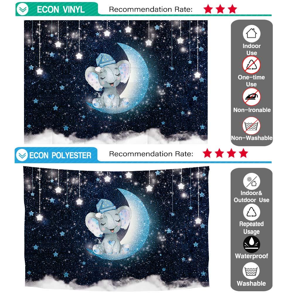Allenjoy Elephant Twinkle Twinkle Little Star Glitter Starry Night Backdrop - Allenjoystudio