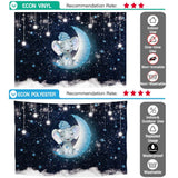 Allenjoy Elephant Twinkle Twinkle Little Star Glitter Starry Night Backdrop - Allenjoystudio