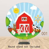 Allenjoy Farm Aninmal Cartoon Round Backdrop - Allenjoystudio