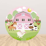 Allenjoy Farm Aninmal Cartoon Round Backdrop - Allenjoystudio