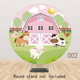 Allenjoy Farm Aninmal Cartoon Round Backdrop - Allenjoystudio