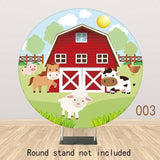 Allenjoy Farm Aninmal Cartoon Round Backdrop - Allenjoystudio