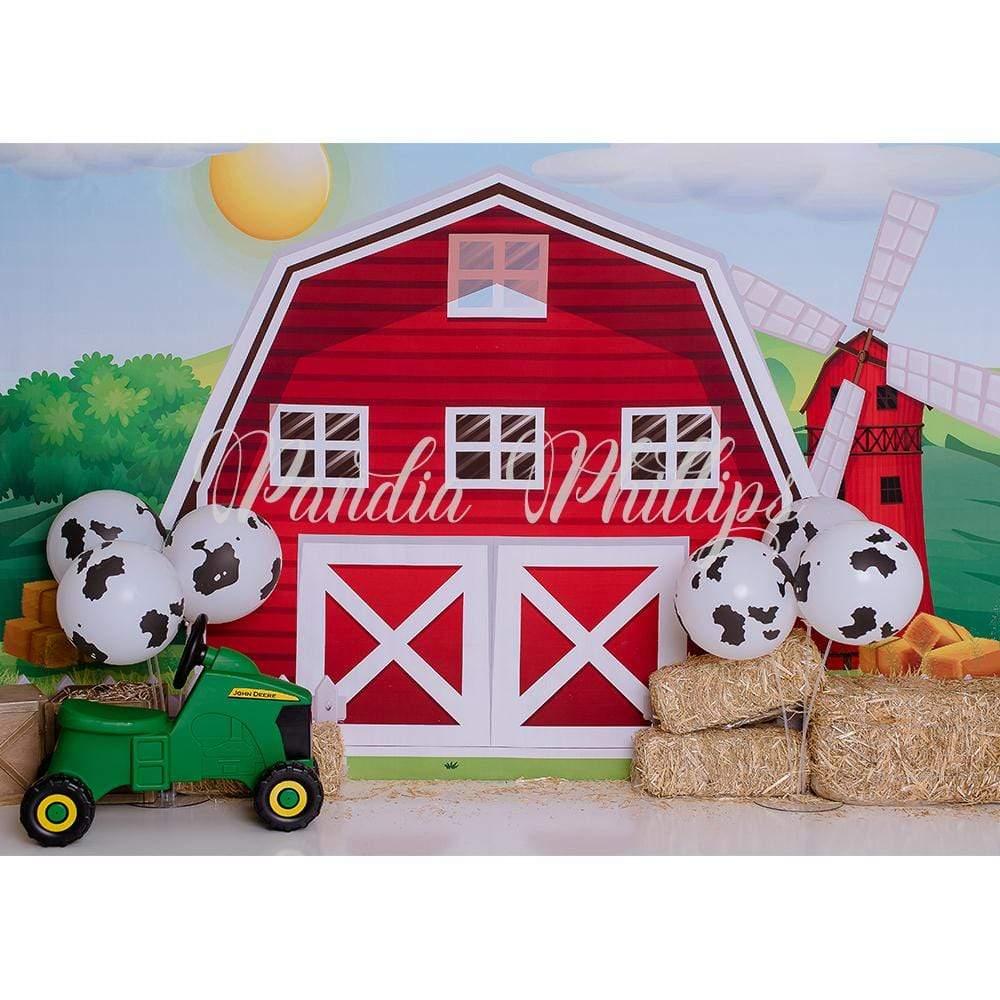 Allenjoy Farm Cow Balloon Backdrop Designed by Panida Phillips - Allenjoystudio
