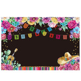Allenjoy Fiesta  Day of The Dead Backdrop For Mexican Festival Flower Cactus Guitar