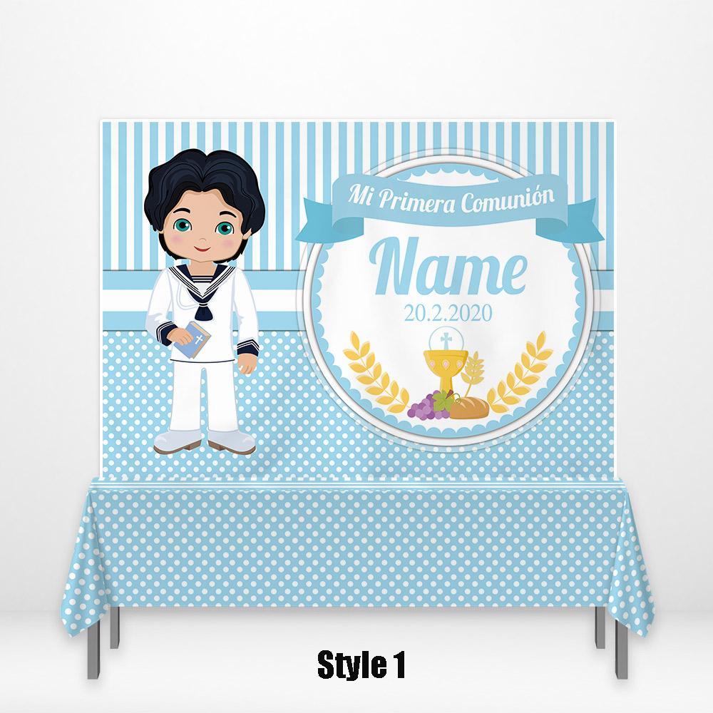 Allenjoy First Communion Backdrop Tablecloth for Baptism - Allenjoystudio