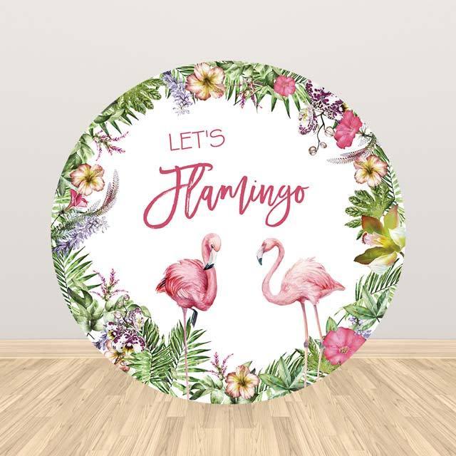 Allenjoy Flamingo Summer Round Backdrop for Party - Allenjoystudio
