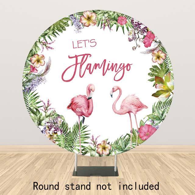 Allenjoy Flamingo Summer Round Backdrop for Party - Allenjoystudio