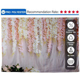 Allenjoy Pink and White Floral Baby Carriage Backdrop for Valentine's Day Designed by Panida Phillips - Allenjoystudio