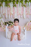 Allenjoy Pink and White Floral Baby Carriage Backdrop for Valentine's Day Designed by Panida Phillips - Allenjoystudio