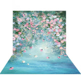 Allenjoy Lake Blue Floral Portrait Backdrop - Allenjoystudio