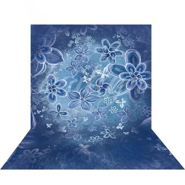 Allenjoy Blue Floral Backdrop for Portrait - Allenjoystudio