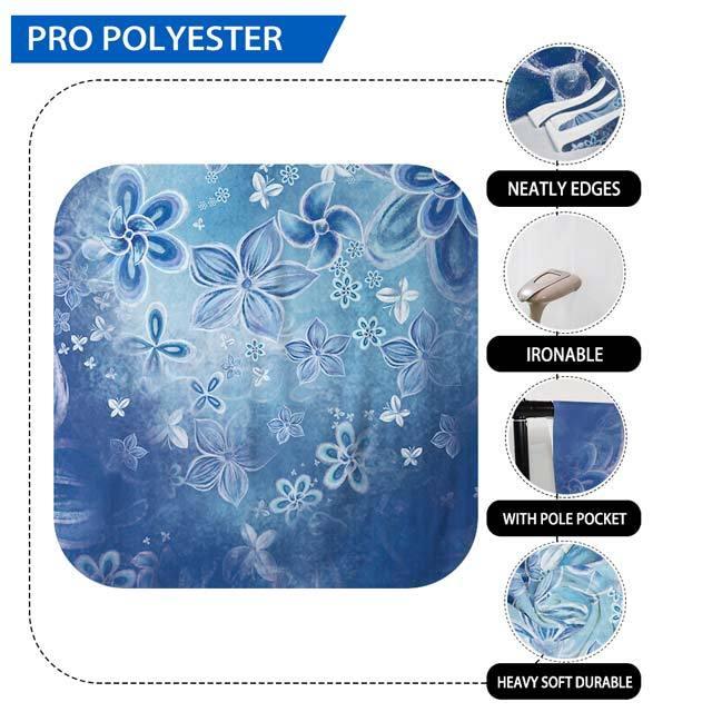 Allenjoy Blue Floral Backdrop for Portrait - Allenjoystudio