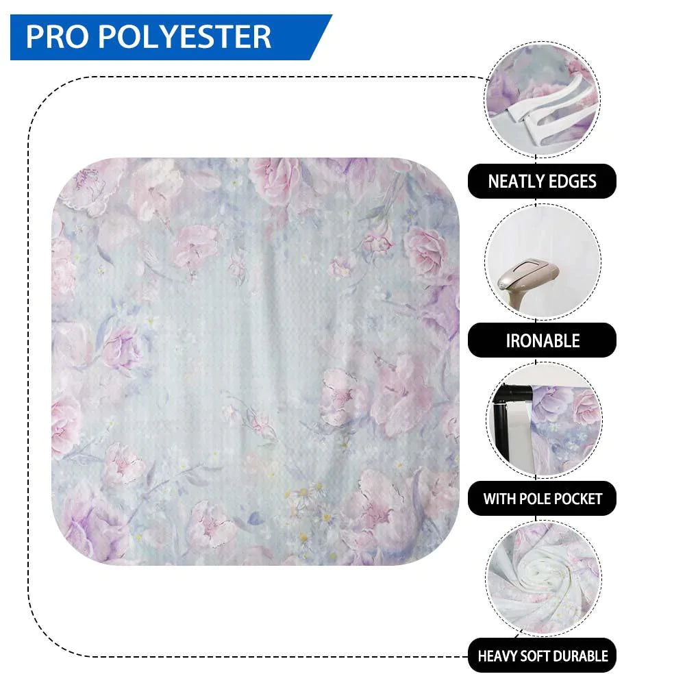 Allenjoy Art Purple Painting Floral Backdrop - Allenjoystudio