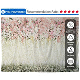 Allenjoy Pink White Beautiful Floral Bridal Shower Backdrop - Allenjoystudio