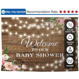 Allenjoy Floral Wooden Bokeh Light Backdrop for Baby Shower - Allenjoystudio