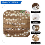 Allenjoy Floral Wooden Bokeh Light Backdrop for Baby Shower - Allenjoystudio