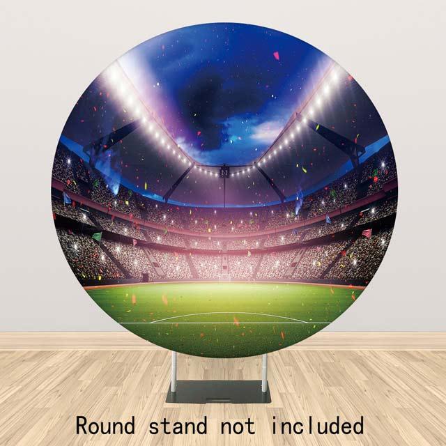 Allenjoy Football Field Round Backdrop  for Boys Birthday Party - Allenjoystudio